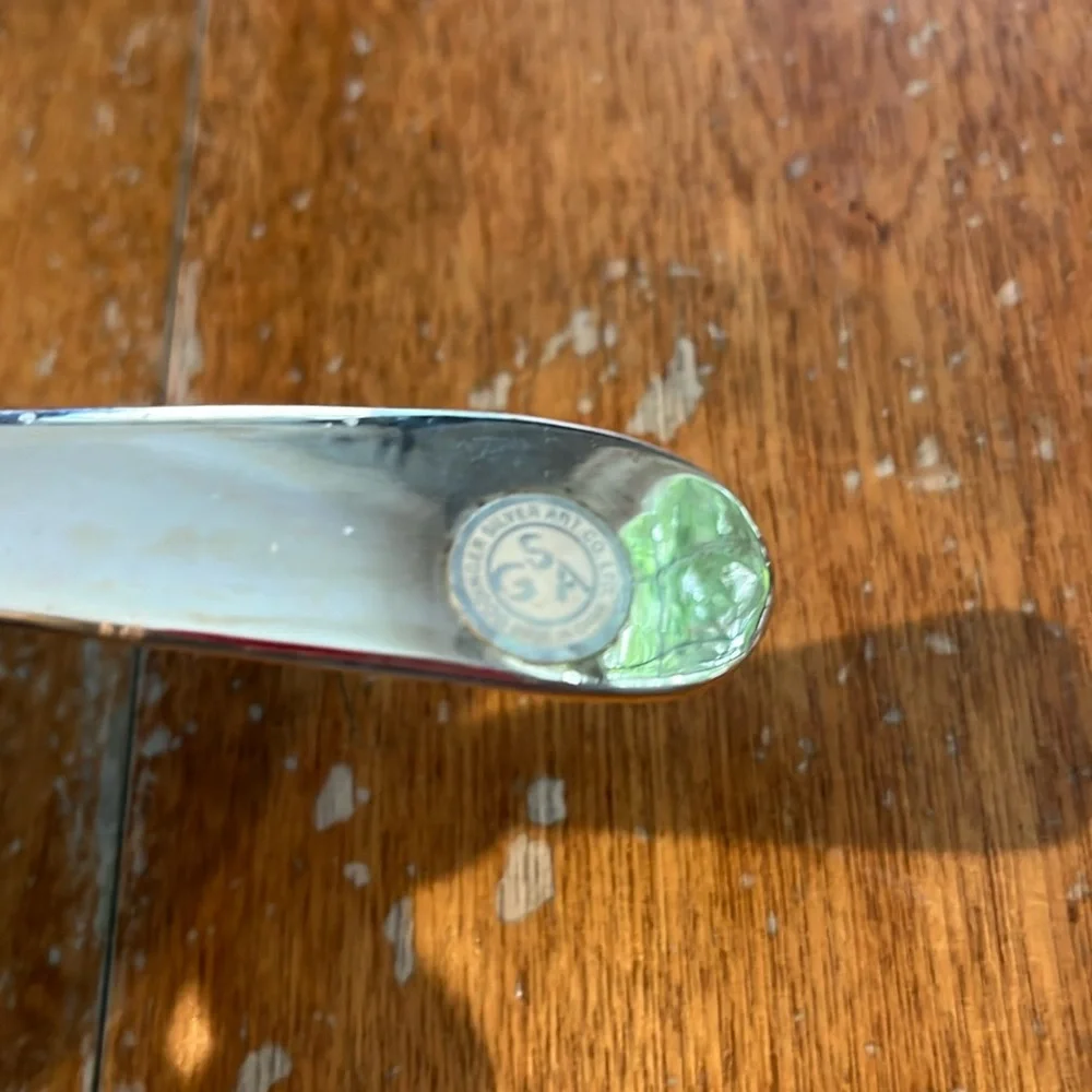 GODINGER SERVING SPOON FRUIT FLORAL GOLD SILVER PLATED